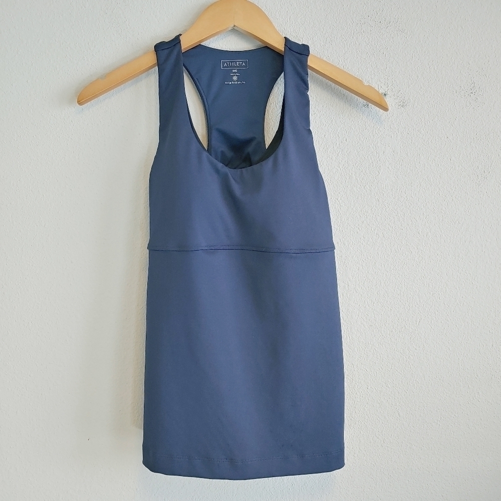 Athleta Racerback Built-In Bra Tank Top Sz 34C Athletic Exercise